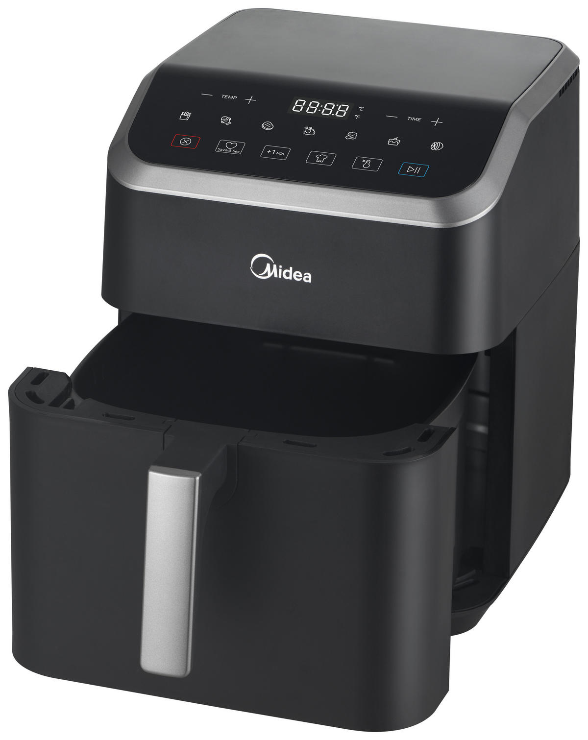 HEIßLUFTFRITTEUSE Airfryer MAD70000ADK 7 l  - Silberfarben/Schwarz, Basics, Kunststoff (38,7/34,3/27,1cm) - Midea