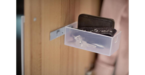 GARDEROBE 5-teilig in 222/201/35 cm - Buchefarben/Weiß, Design, Glas/Holz (222/201/35cm) - Moderano