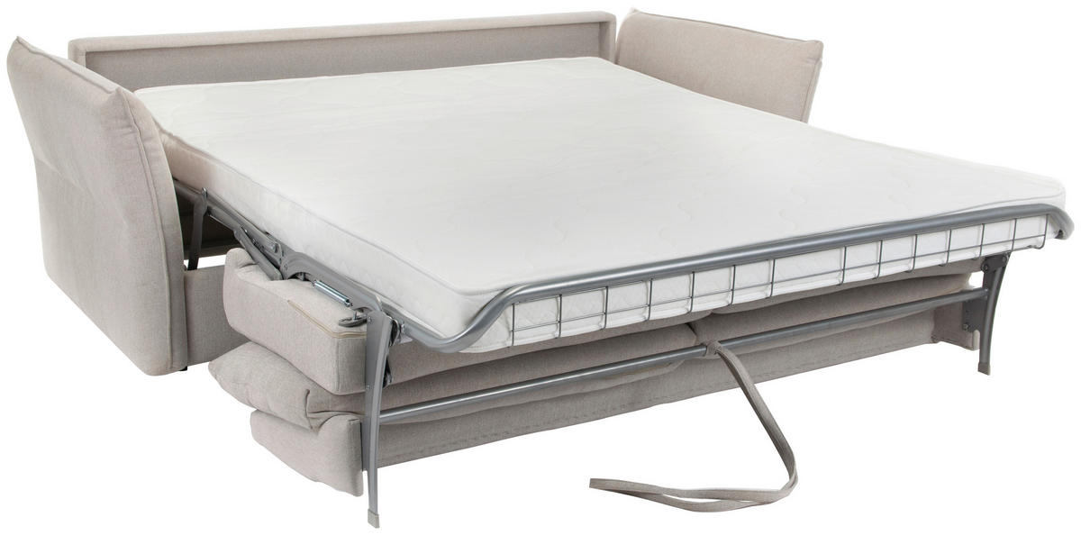 SCHLAFSOFA Webstoff Beige  - Beige/Schwarz, KONVENTIONELL, Kunststoff/Textil (220/89/104cm) - Carryhome