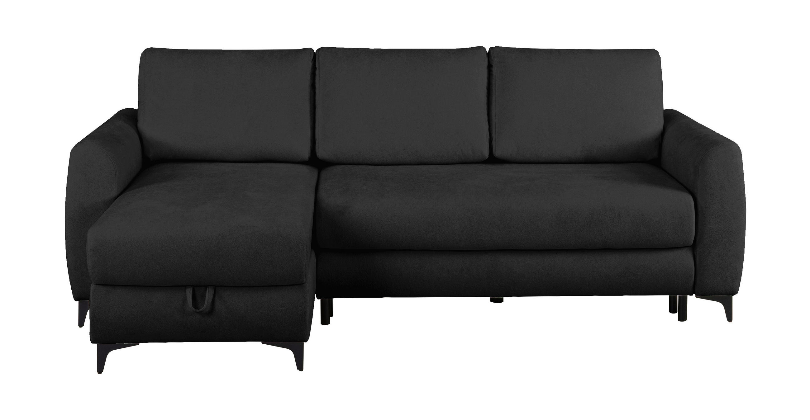 ECKSOFA Moli Anthrazit Bouclé  - Anthrazit/Schwarz, Design, Textil/Metall (236/148cm) - MID.YOU