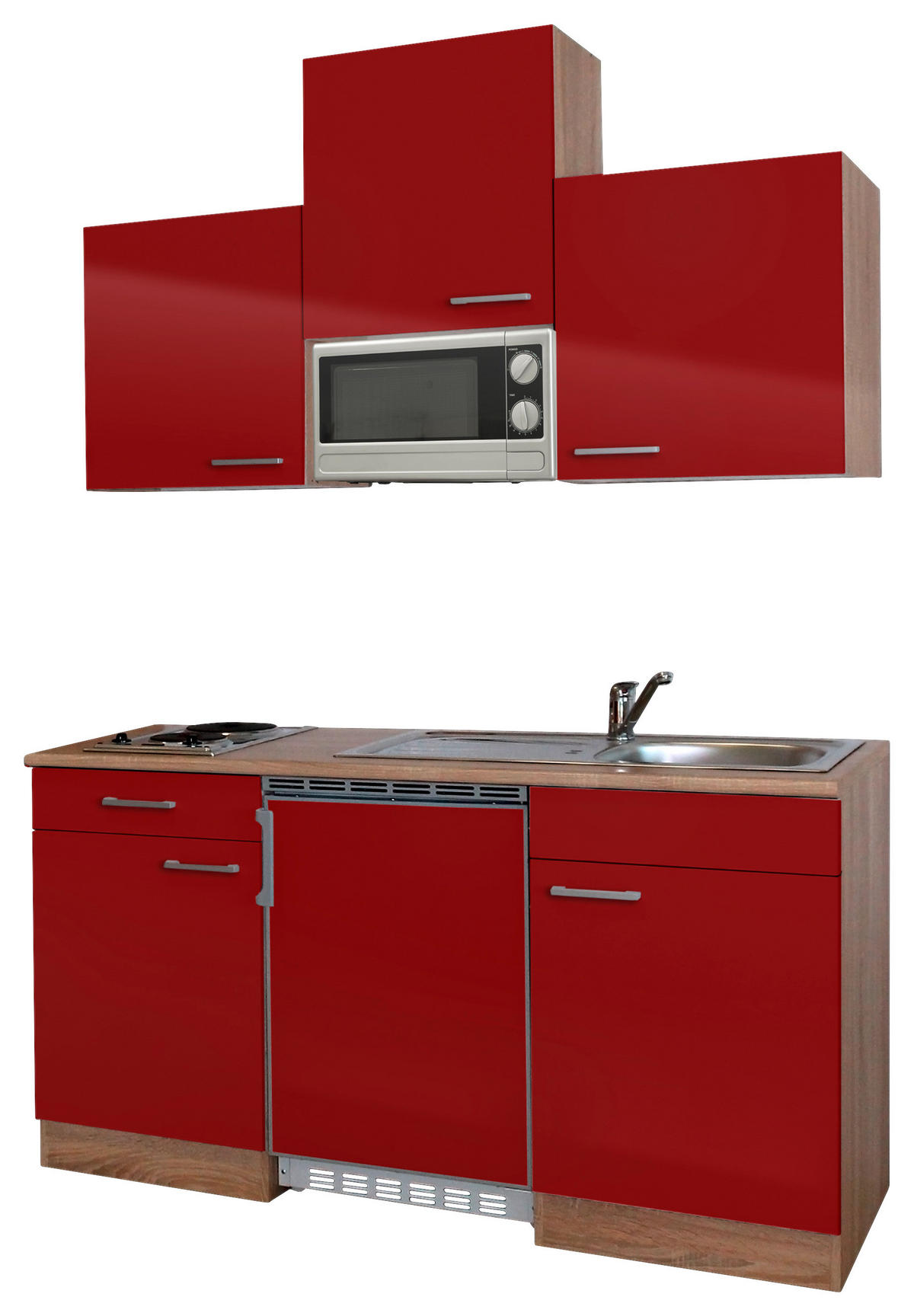 MINIKUCHYŇA ECONOMY 150 - červená, Basics, kompozitné drevo (150cm) - Respekta