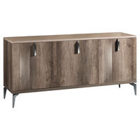 TÁLALÓSZEKRÉNY 138/78/41 cm  - tölgyfa színű/mokka, Basics, faalapú anyag/fém (138/78/41cm) - Novel