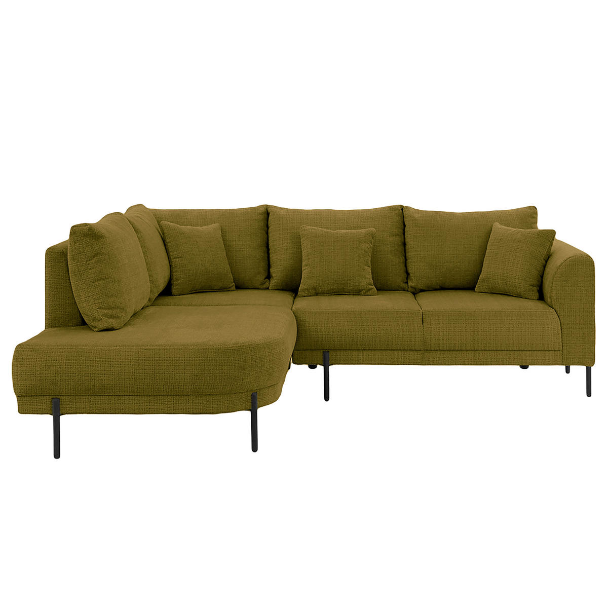 ECKSOFA Mauris Grün Chenille Rückenkissen  - Schwarz/Grün, Design, Kunststoff/Textil (200/233cm) - Livetastic