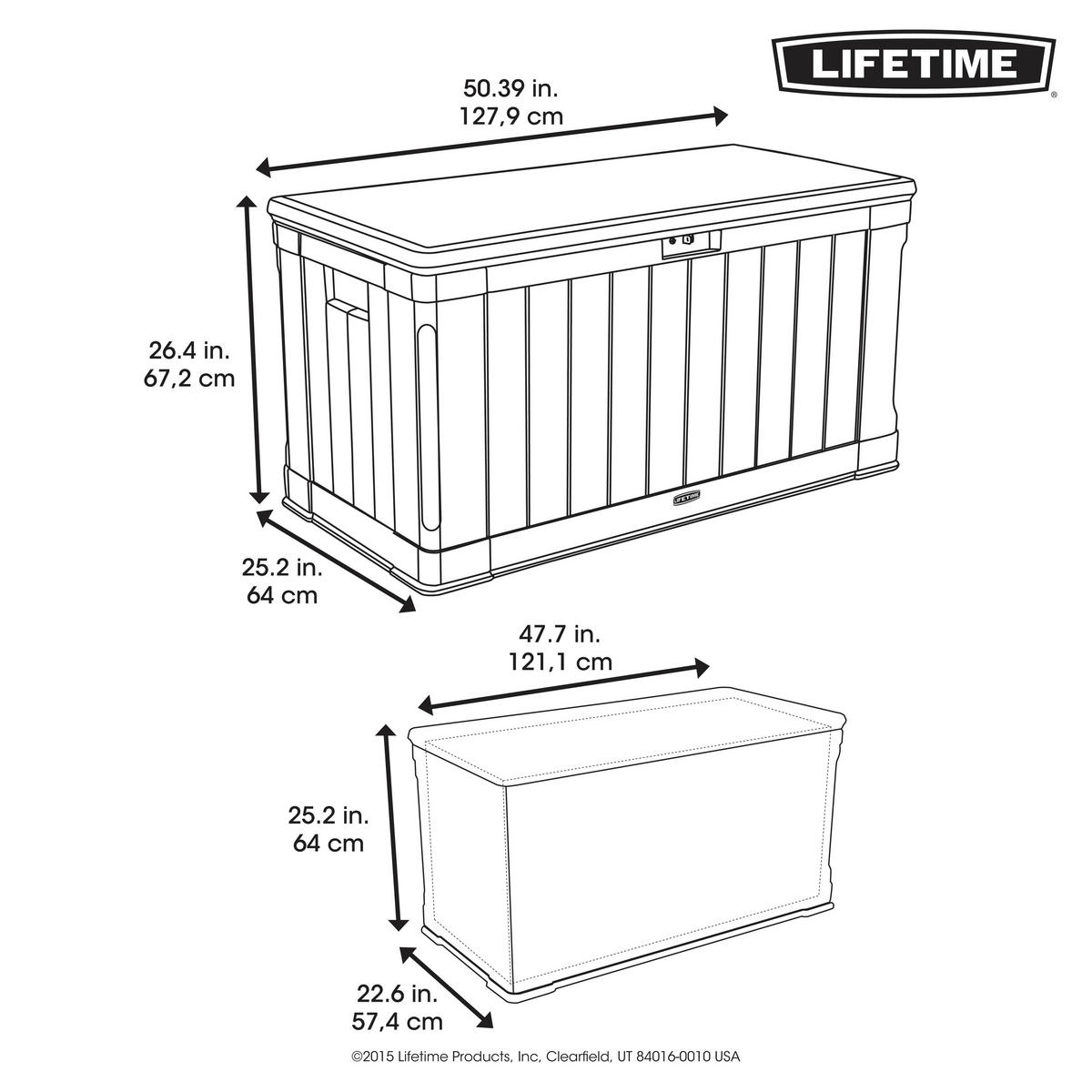 KISSENBOX 128/67/64 cm  - Grau, Basics, Kunststoff (128/67/64cm) - Ambia Garden