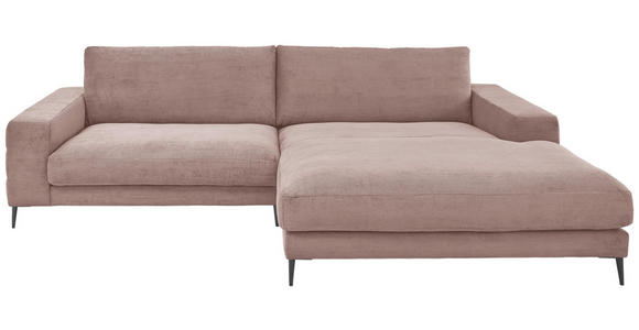 ECKSOFA in Feincord Altrosa  - Schwarz/Altrosa, Design, Textil/Metall (293/207cm) - Dieter Knoll