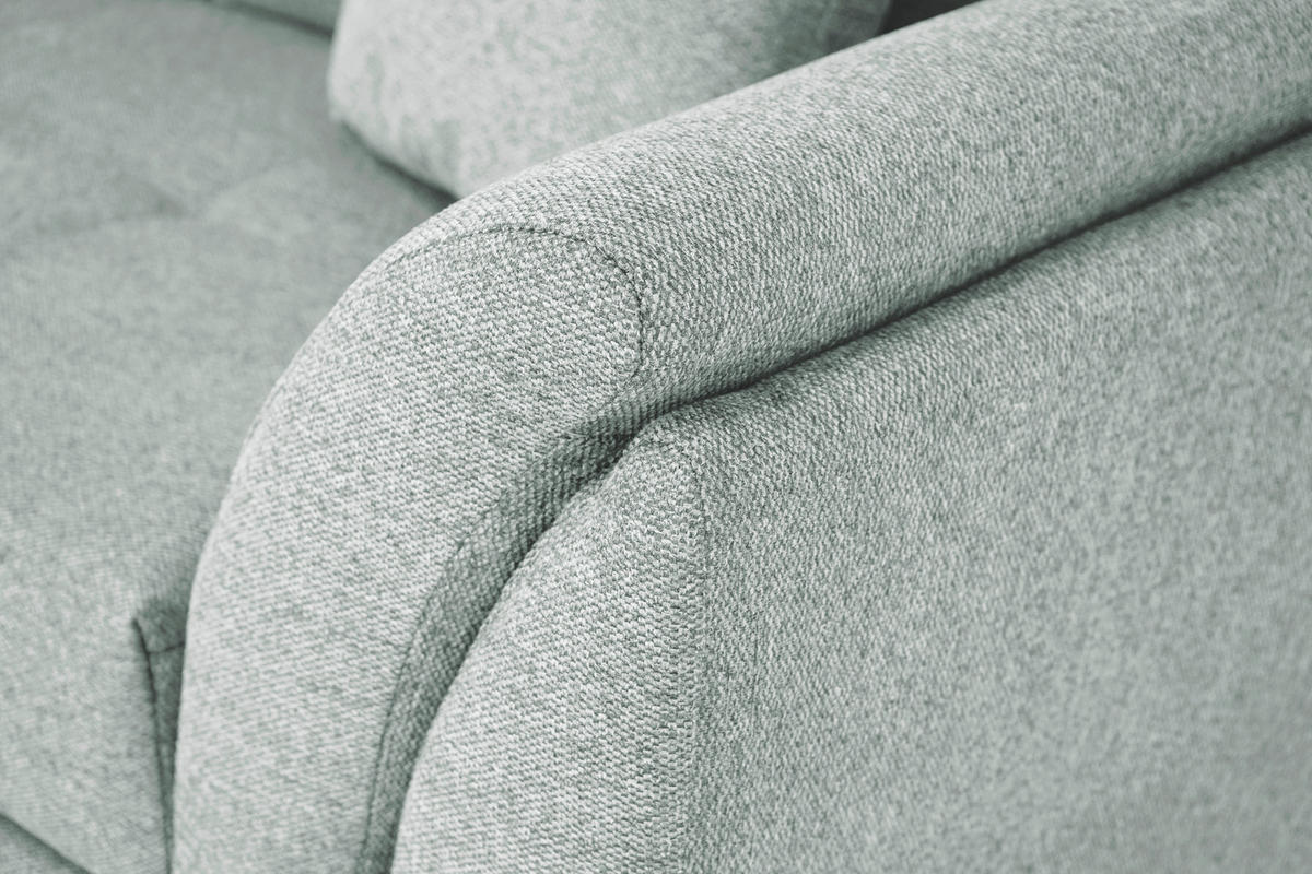 ECKSOFA in Webstoff Hellgrau  - Hellgrau/Schwarz, Design, Kunststoff/Textil (187/278cm) - Livetastic