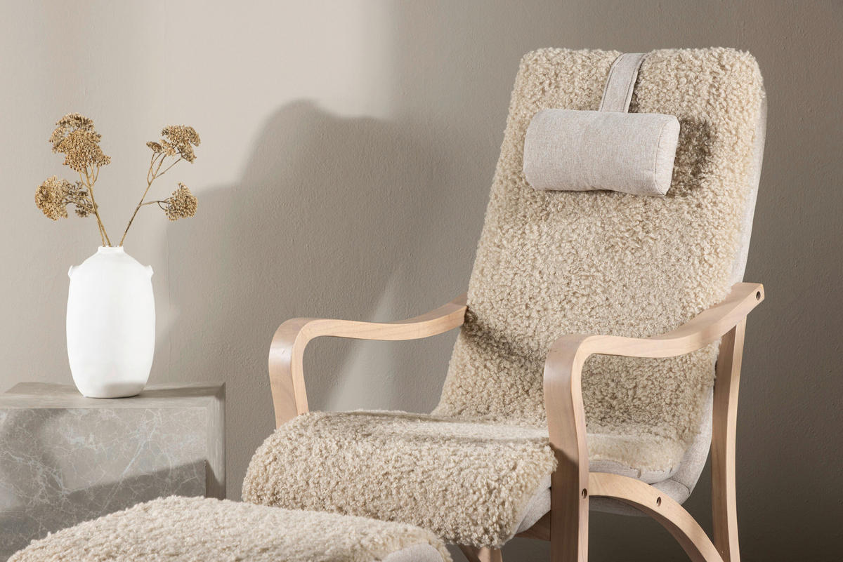 STOL MED ARMSTÖD  - beige/ekfärgad, Modern, trä/textil (60/107/89cm) - Livetastic