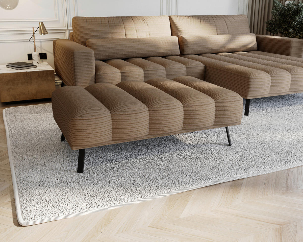 HOCKER Batyline®, Cord Braun  - Schwarz/Braun, Design, Textil/Metall (131/49/77cm) - Lomoco
