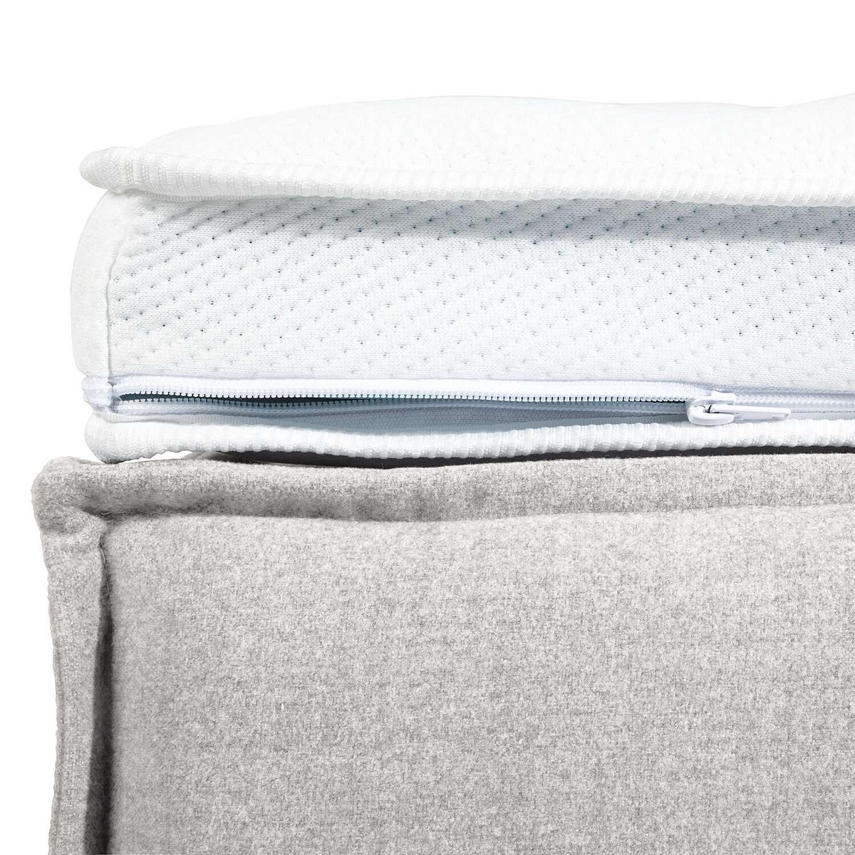 BOXSPRINGBETT 140/200 cm  in Creme  - Creme/Schwarz, Design, Textil (140/200cm) - home24