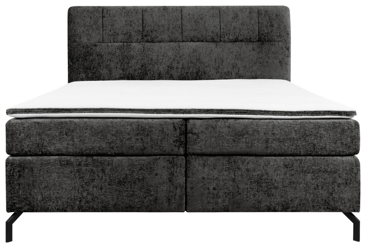 BOXSPRINGBETT 160/200 cm  in Anthrazit  - Anthrazit/Schwarz, Design, Textil/Metall (160/200cm) - Esposa