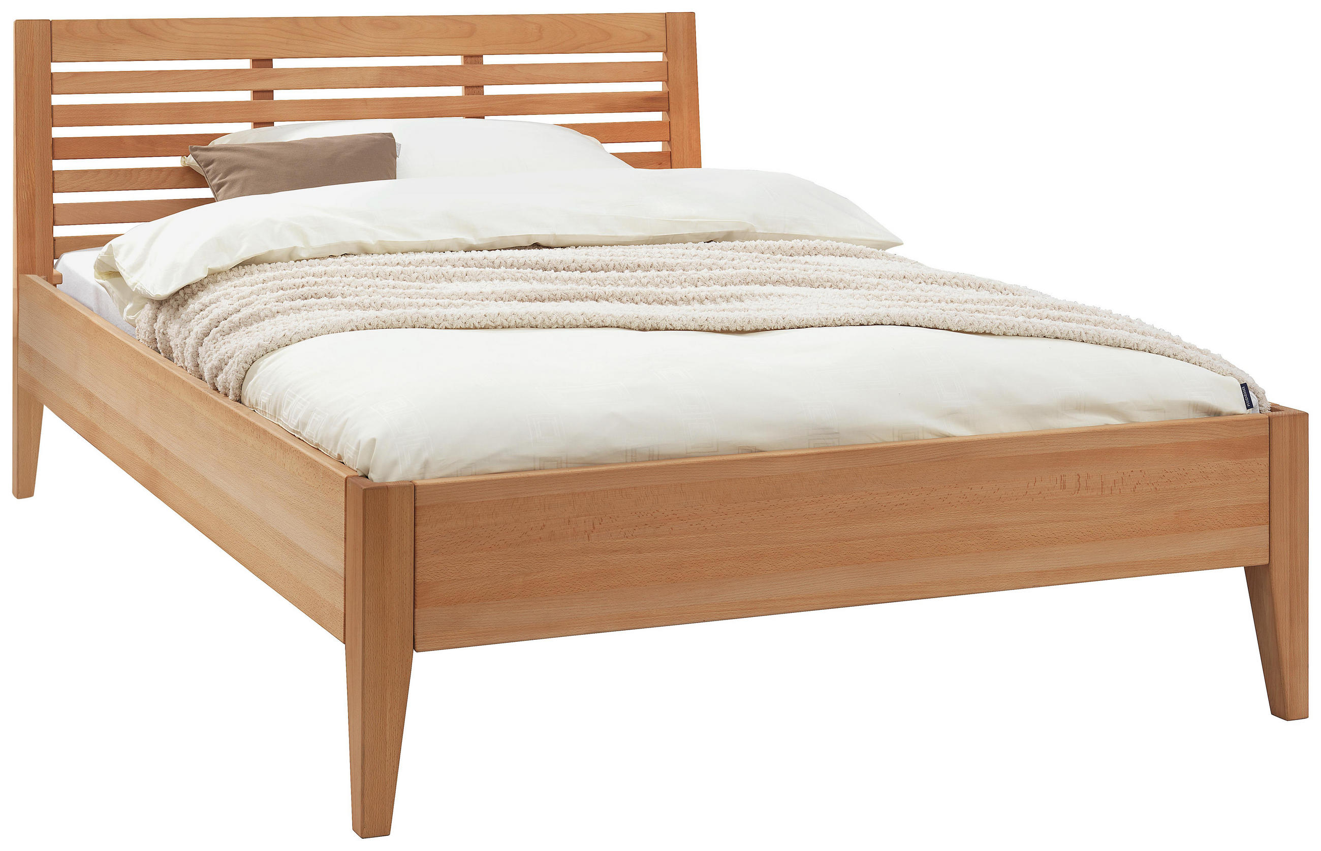Bett 120/200 cm in Buchefarben