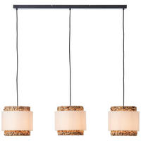 PENDELLEUCHTE    - Weiss/Schwarz, Natur, Holz/Textil (120/110/25cm) - Brilliant