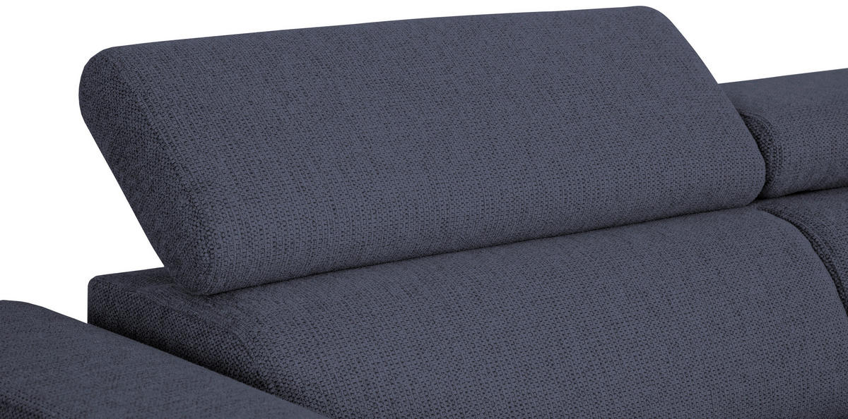 ECKSOFA in Struktur Blau  - Blau/Schwarz, Design, Kunststoff/Textil (205/284cm) - MID.YOU