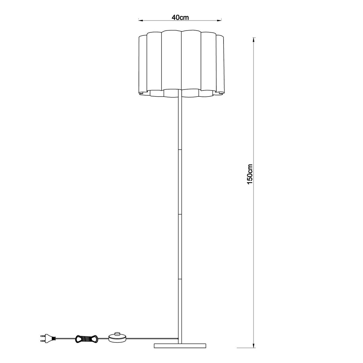 STEHLEUCHTE 40/150 cm    - Beige/Goldfarben, Trend, Kunststoff/Textil (40/150cm) - Novel