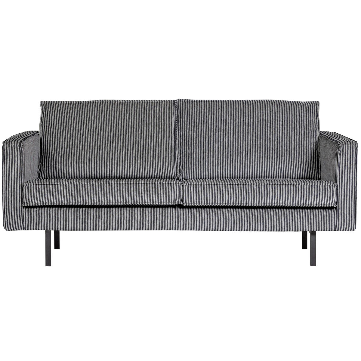 2,5-SITZER Webstoff Grau, Schwarz  - Schwarz/Grau, Design, Textil/Metall (190/85/86cm) - Livetastic