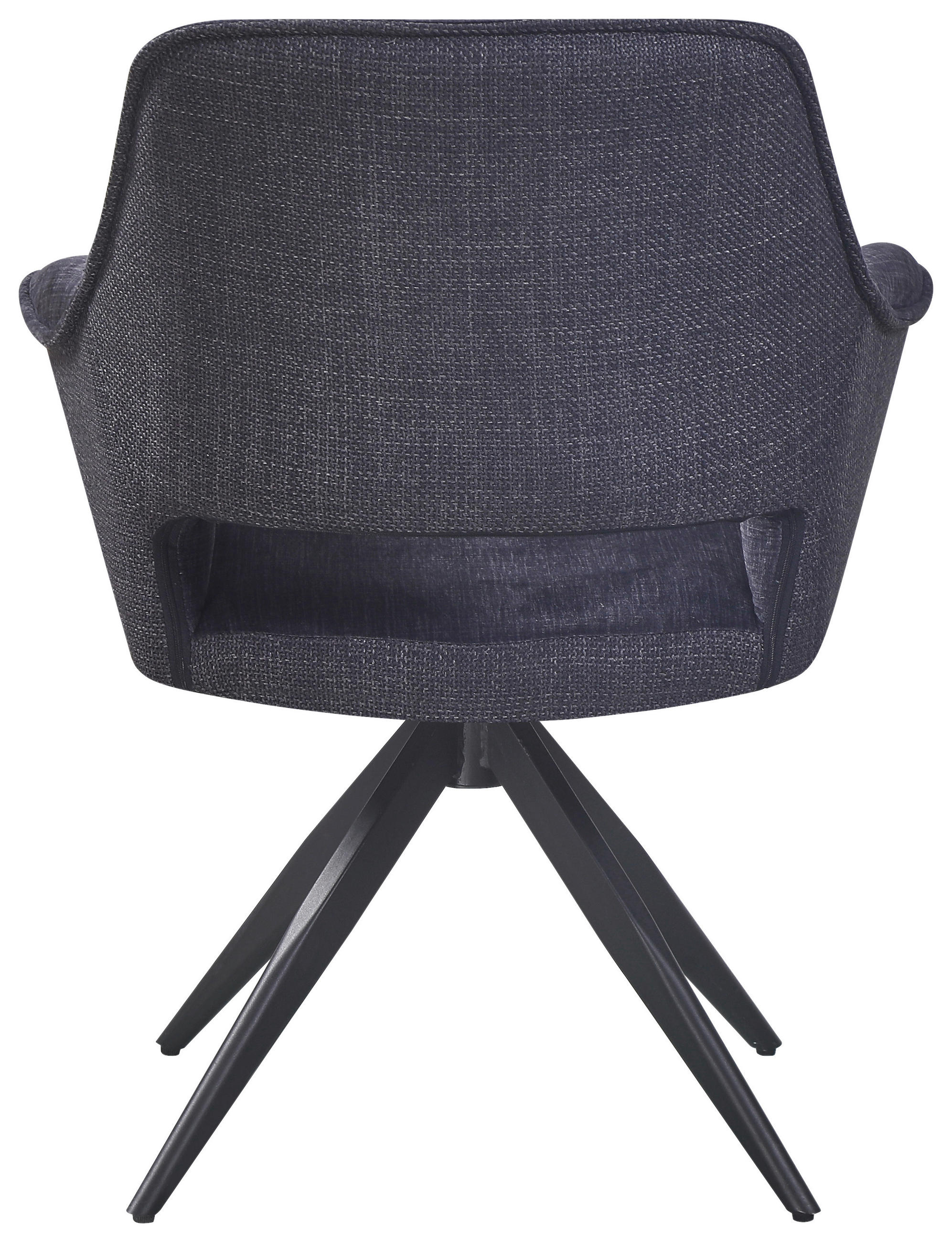 ARMLEHNSTUHL  in Eisen Samt, Webstoff  - Dunkelgrau/Schwarz, KONVENTIONELL, Textil/Metall (62/86/64cm) - MID.YOU