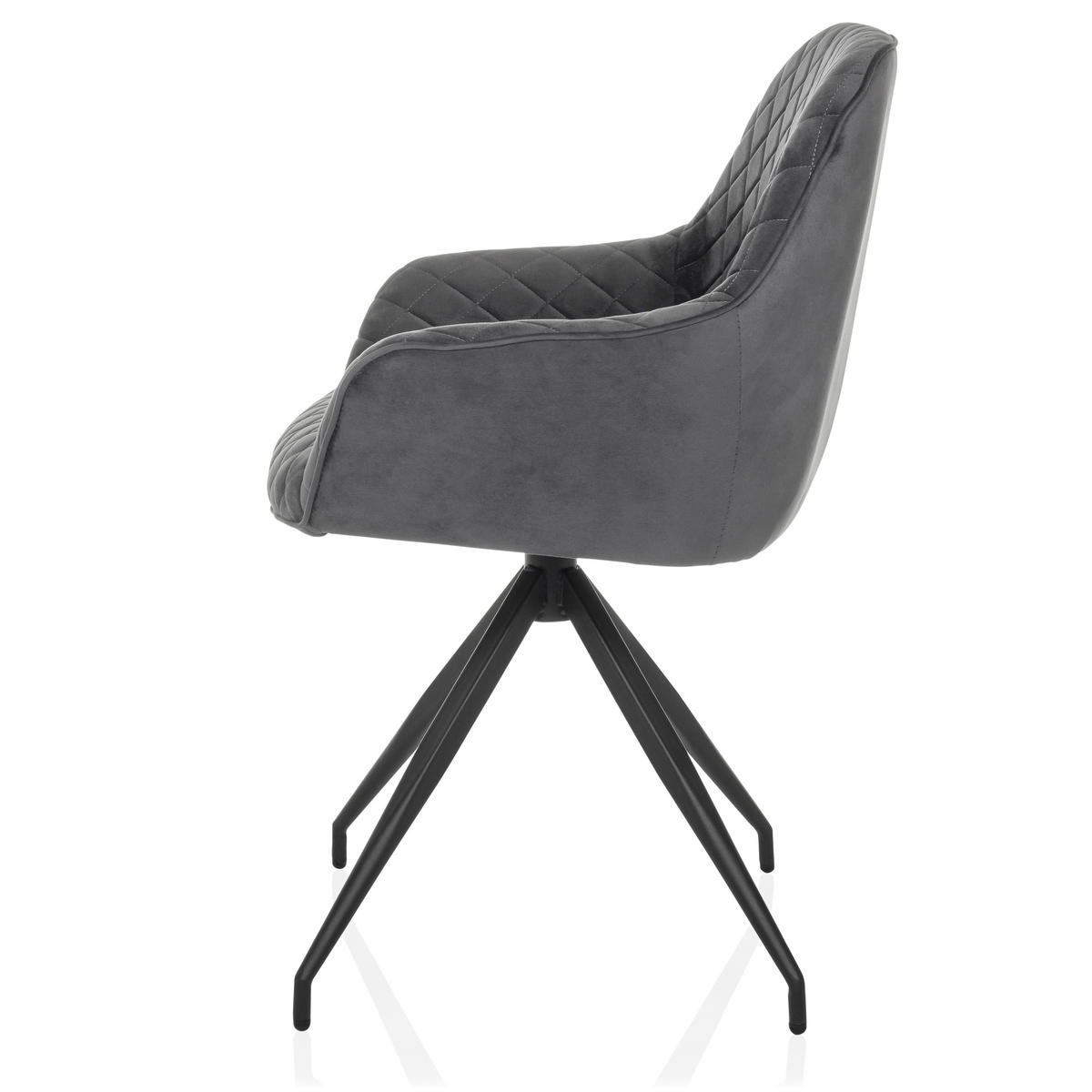 ARMLEHNSTUHL  in  - Schwarz/Grau, MODERN, Textil/Metall (58/87/57cm) - MID.YOU