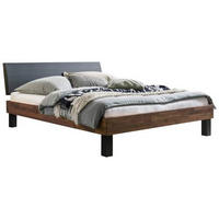 BETT 180/200 cm  in Anthrazit, Nussbaumfarben  - Anthrazit/Nussbaumfarben, Natur, Holz/Metall (180/200cm) - Hasena