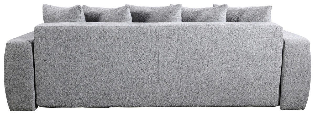 SCHLAFSOFA in Struktur, Bouclé Grau  - Schwarz/Grau, Basics, Kunststoff/Textil (250/86/140cm) - Livetastic