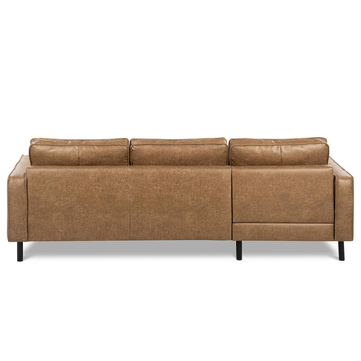 ECKSOFA Beige Echtleder Lederlook Rücken echt  - Beige, Design, Leder/Textil (166/238cm) - Livetastic