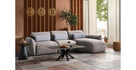 ECKSOFA  in Chenille Beige  340/190 cm  - Beige/Silberfarben, Design, Kunststoff/Textil (340/190cm) - Belluti