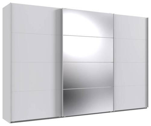 SCHWEBETÜRENSCHRANK 360/236/64 cm 3-türig Weiß  - Weiß, MODERN, Glas/Holzwerkstoff (360/236/64cm) - MID.YOU