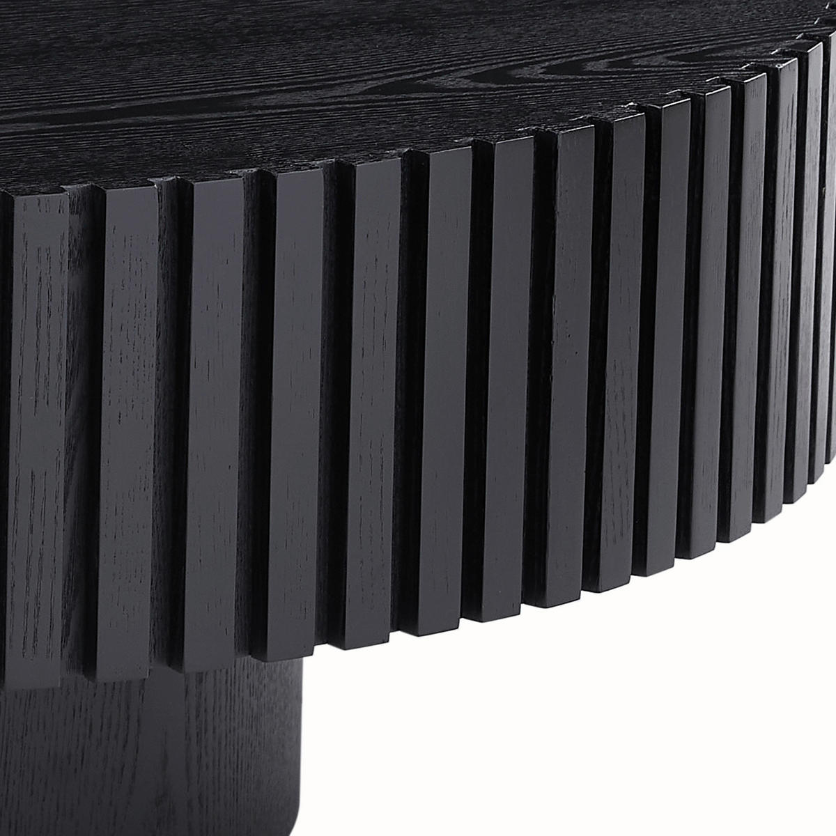 COUCHTISCH furniert 80/80/34 cm rund Schwarz  - Schwarz, MODERN, Holzwerkstoff (80/80/34cm) - Livetastic