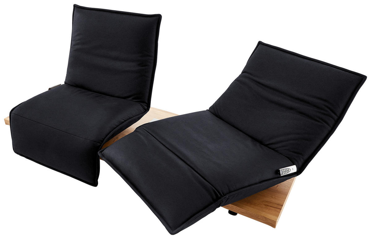 2-SITZER-SOFA in Echtleder Anthrazit  - Eichefarben/Anthrazit, Natur, Leder/Holz (240/63/115cm) - Koinor