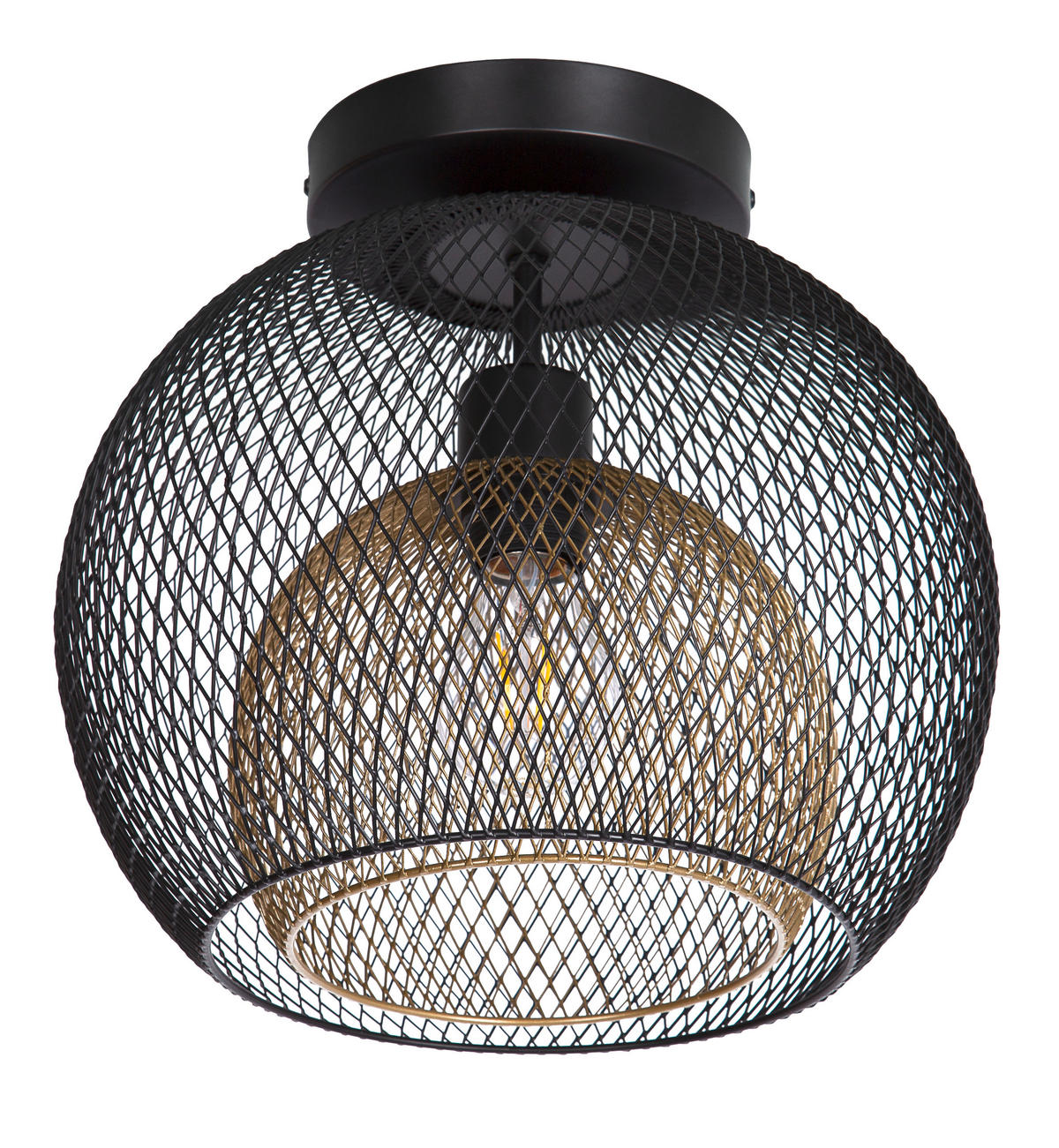 DECKENLEUCHTE     - Goldfarben/Schwarz, Design, Metall (30/28,5cm)