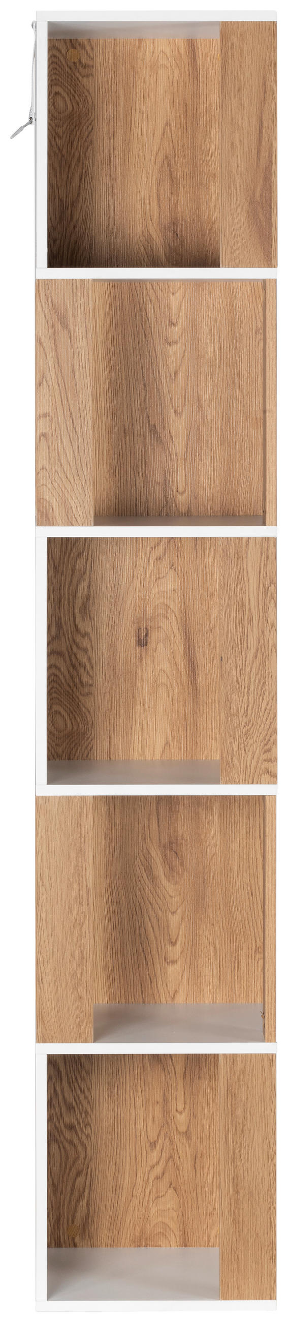 ECKREGAL - Naturfarben/Weiß, Design, Holzwerkstoff (34/185/34cm) - MID.YOU