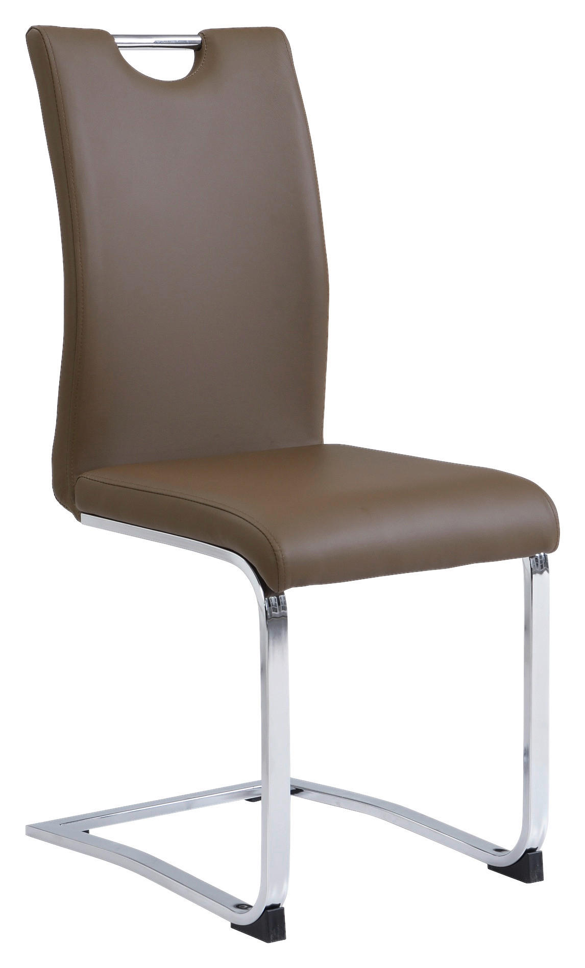 SCHWINGSTUHL in Lederlook - Chromfarben/Braun, Design, Textil/Metall (42/97/55cm) - Carryhome