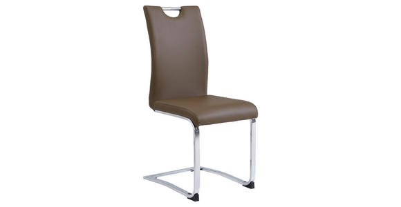 SCHWINGSTUHL in Lederlook - Chromfarben/Braun, Design, Textil/Metall (42/97/55cm) - Carryhome