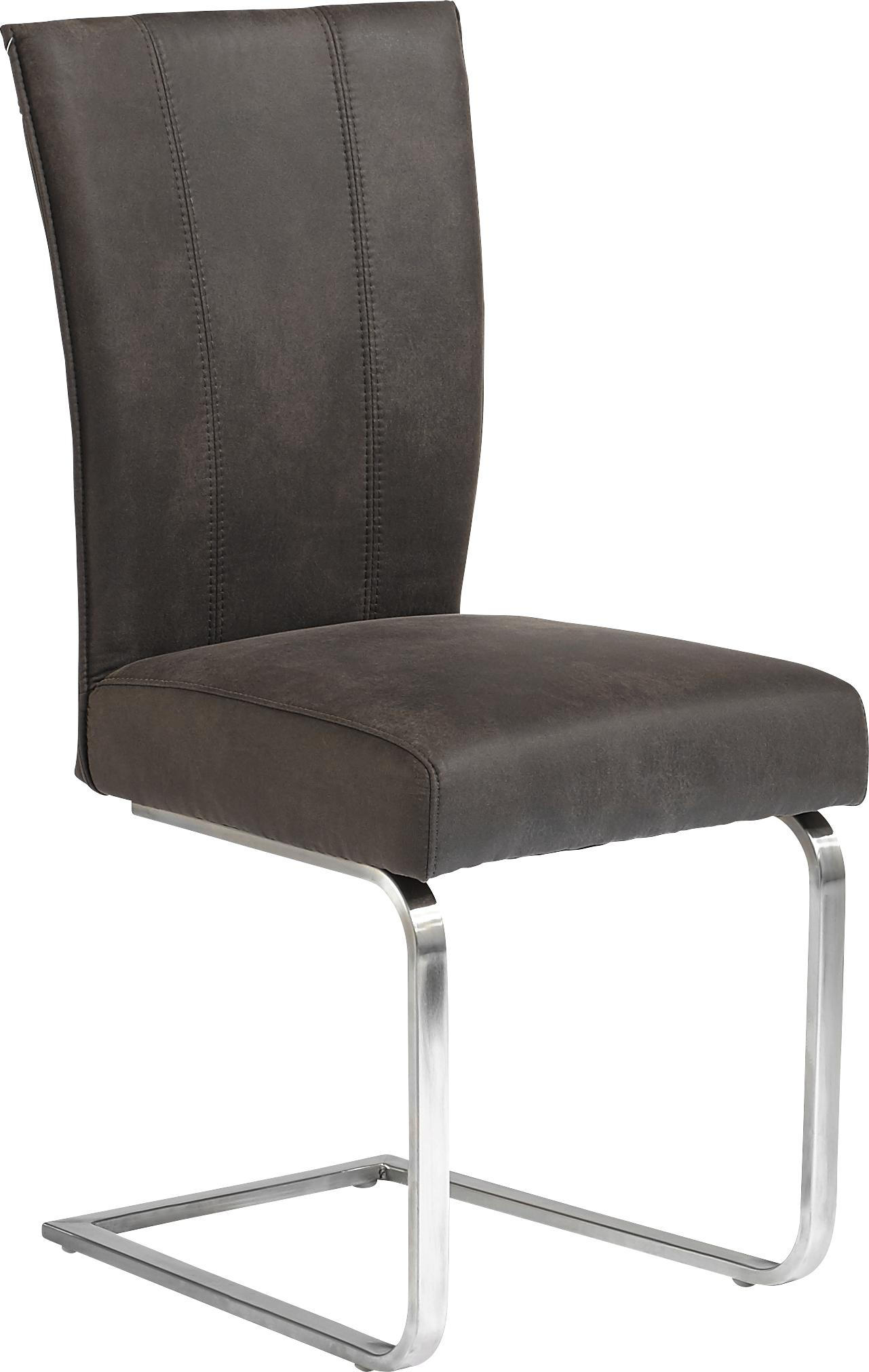 Schwingstuhl in Metall, Textil Anthrazit, Edelstahlfarben