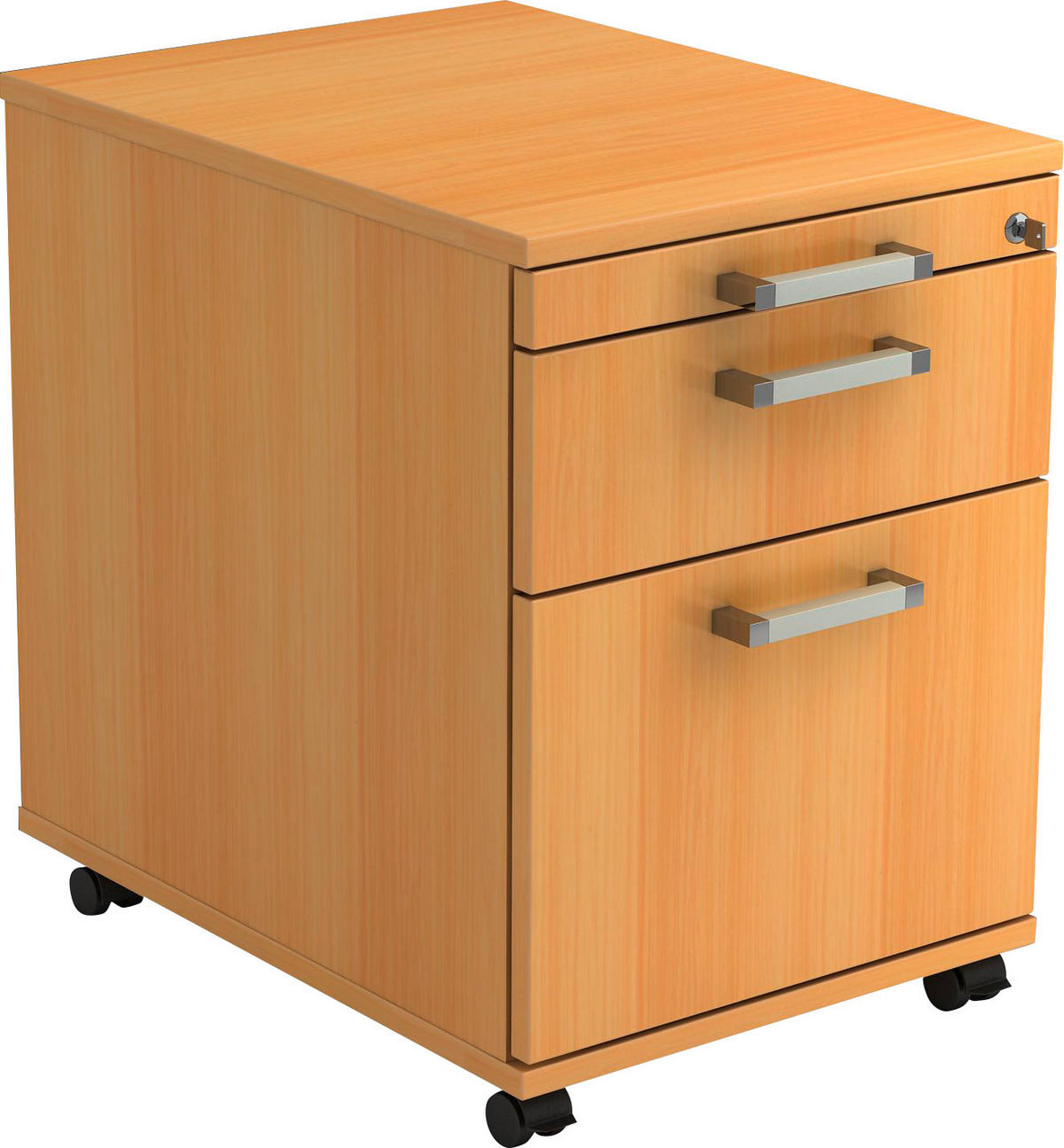 ROLLCONTAINER Buchefarben  - Chromfarben/Buchefarben, KONVENTIONELL, Holzwerkstoff/Kunststoff (42,8/59/58cm) - Venda