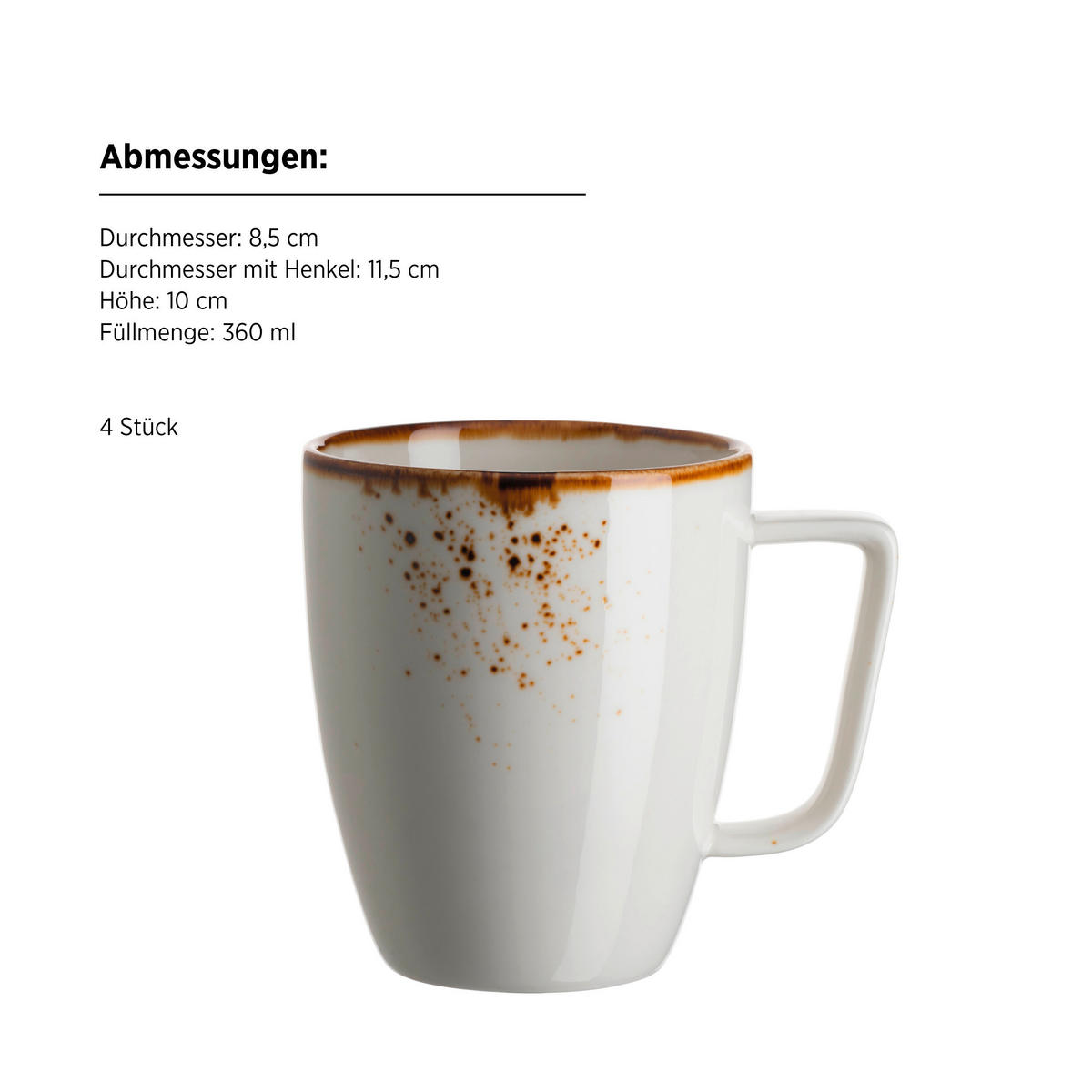 KOMBISERVICE 16-teilig  - Braun/Weiß, Basics, Keramik - Mäser