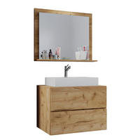 BADEZIMMER 3-teilig  in 60 cm  - Honigeiche/Weiß, MODERN, Keramik/Holzwerkstoff (60cm) - MID.YOU