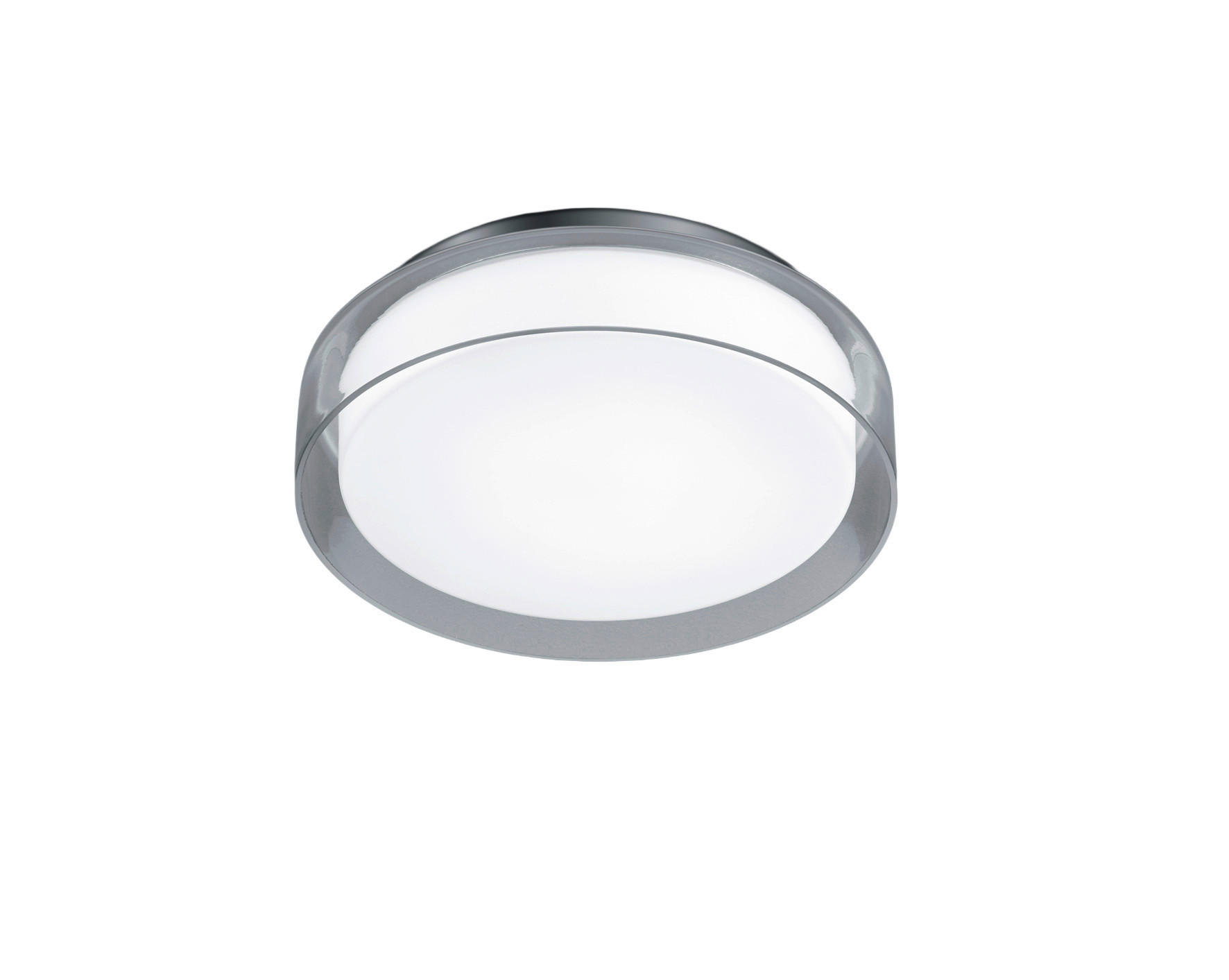 LED-BADEZIMMER-DECKENLEUCHTE Olvi 30/9 cm   - Chromfarben, Design, Glas/Metall (30/9cm) - Helestra