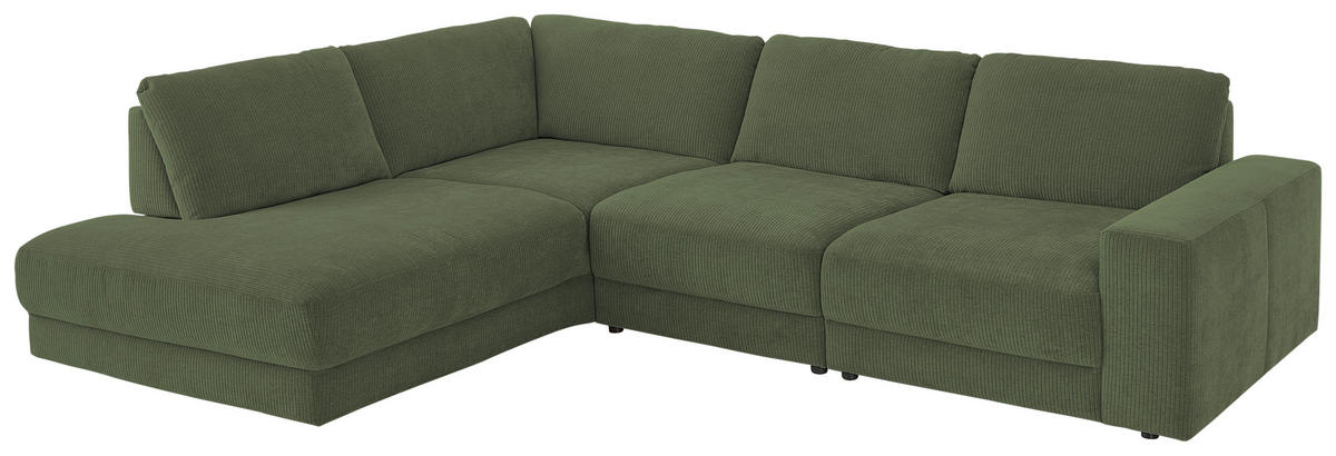 ECKSOFA in Chenille, Jacquard Grün  - Schwarz/Grün, Design, Kunststoff/Textil (242/316cm) - Niels Andersson