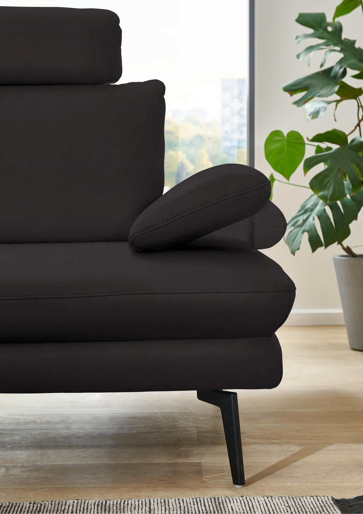 ECKSOFA in Echtleder Dunkelbraun  - Dunkelbraun/Schwarz, Design, Leder/Metall (180/310cm) - Dieter Knoll