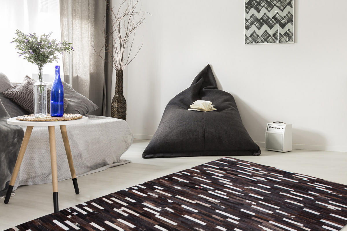 USNJENA PREPROGA  Patchwork     140/200 cm     rjava  - rjava, Natur, tekstil/usnje (140/200cm)