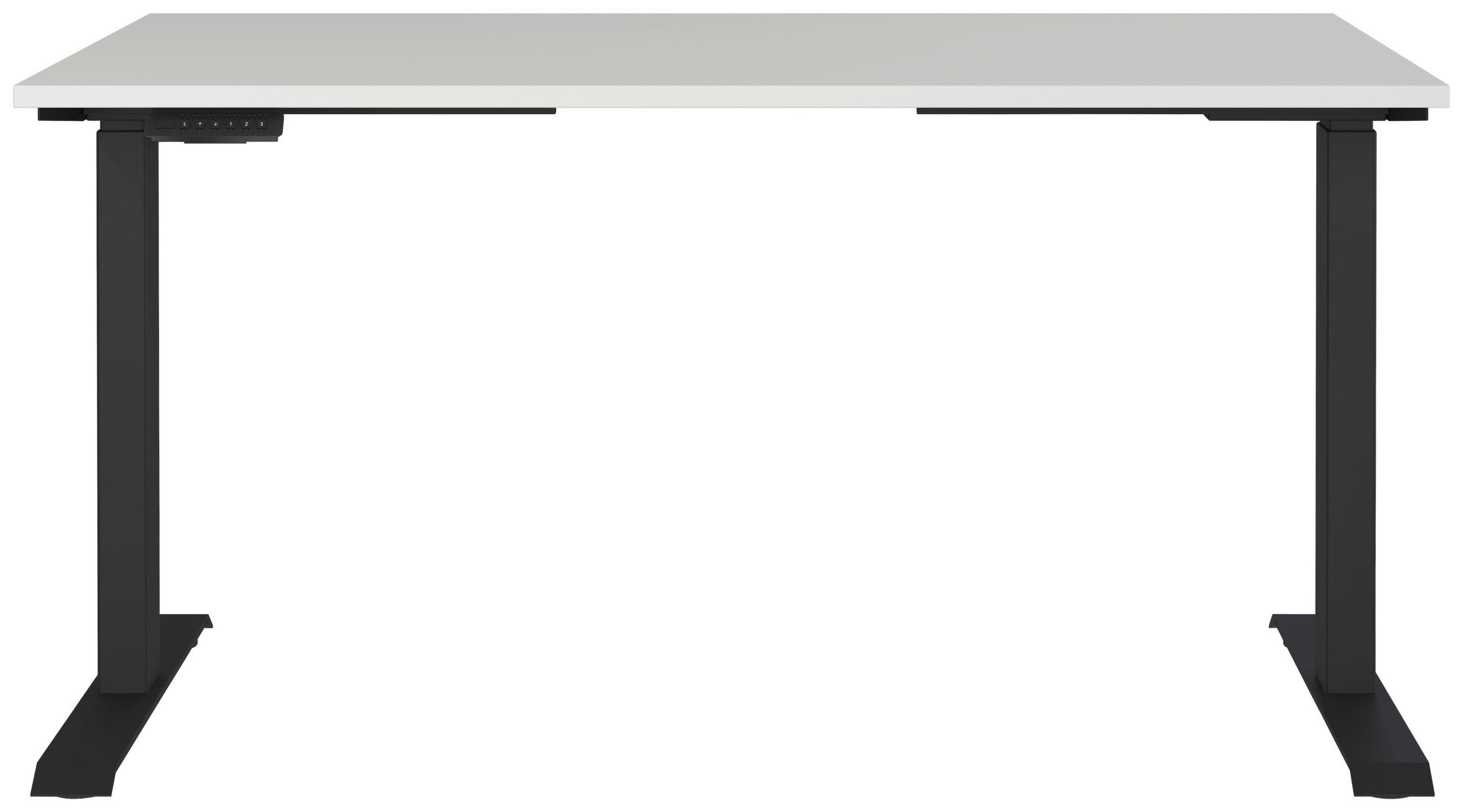 SCHREIBTISCH 140/80/72-118 cm  in Schwarz, Hellgrau  - Hellgrau/Schwarz, MODERN, Holzwerkstoff/Metall (140/80/72-118cm) - Novel