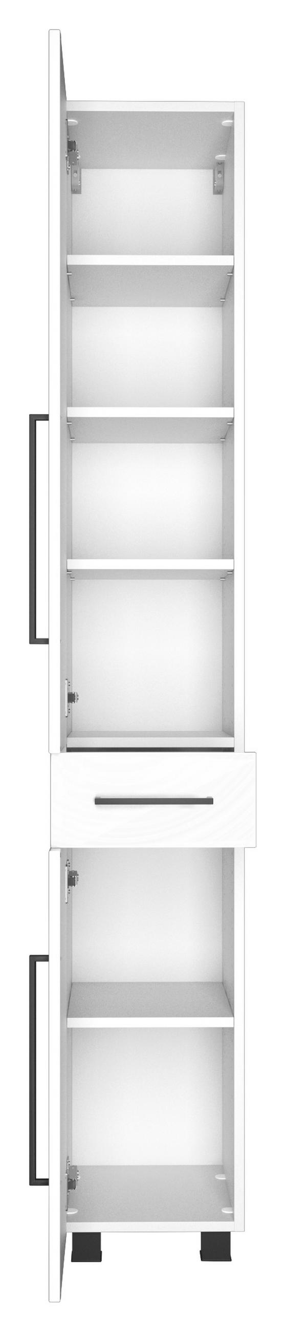 Seitenschrank in Weiss 30/180/35 cm  - Weiss/Schwarz, Konventionell, Holzwerkstoff/Kunststoff (30/180/35cm) - Held