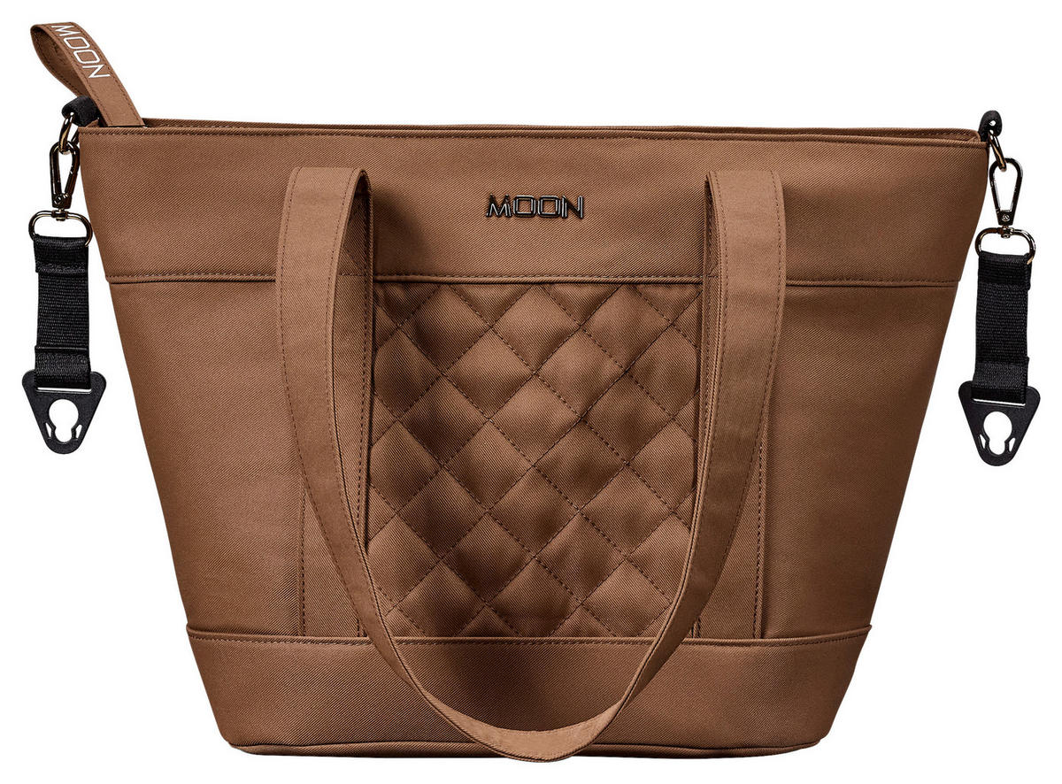 WICKELTASCHE V-Shape Bag  - Waldgrün/Cognac, Basics, Textil (41/16/28cm) - Moon