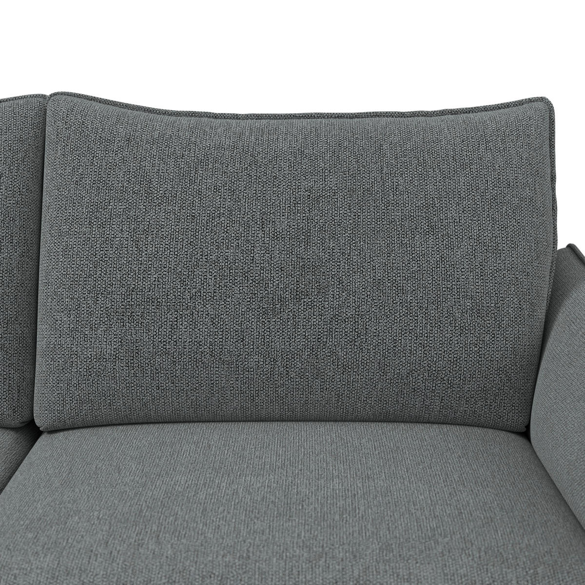 3-SITZER-SOFA Chenille Dunkelgrau  - Dunkelgrau/Schwarz, Konventionell, Textil/Metall (184/90/92cm) - Elegando