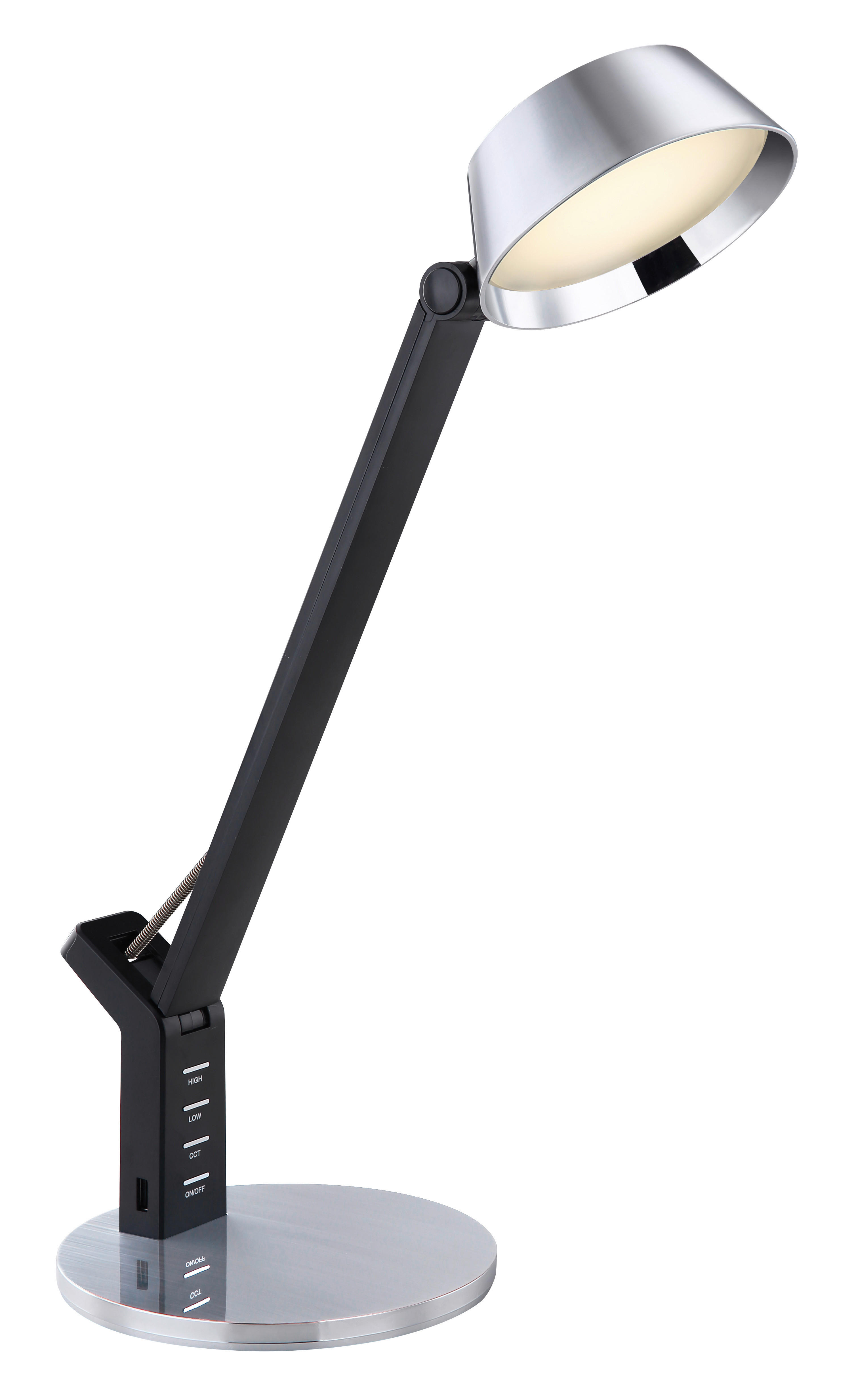 Globo LED LAMPA NA PSACÍ STŮL, dotykový stmívač, 48/12/51,5 cm - černá,barvy stříbra