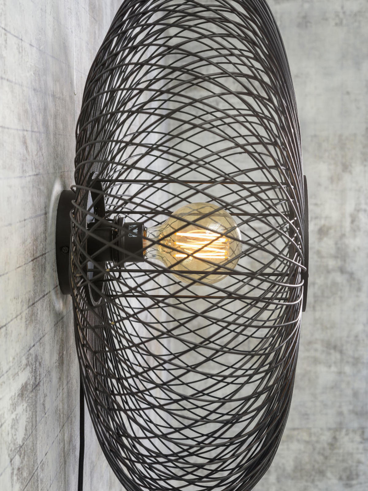 VÄGGLAMPA Cango 63/38 cm   - svart, Natur, naturmaterial (63/38cm) - Good & Mojo