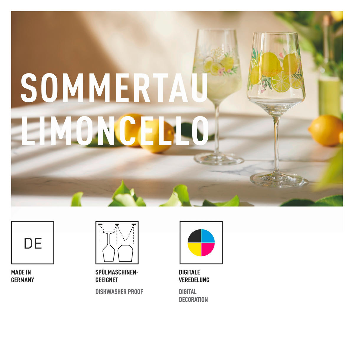 GLÄSERSET Sommertau Limoncello  2-teilig  - Transparent/Gelb, LIFESTYLE, Glas (9,3/22,5cm) - Ritzenhoff