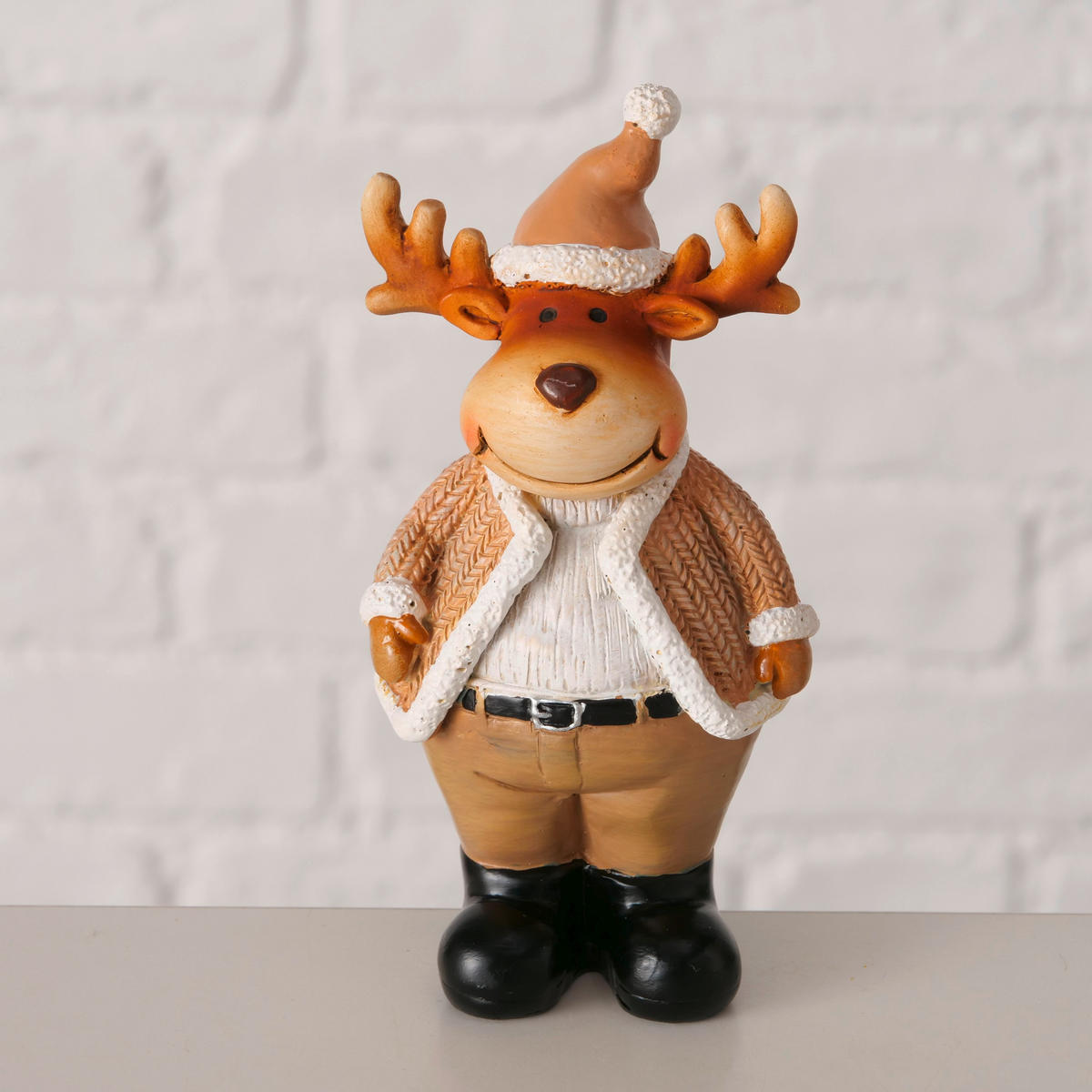 DEKOHIRSCH - Schwarz/Braun, LIFESTYLE, Kunststoff/Textil (7/5/12,5cm)