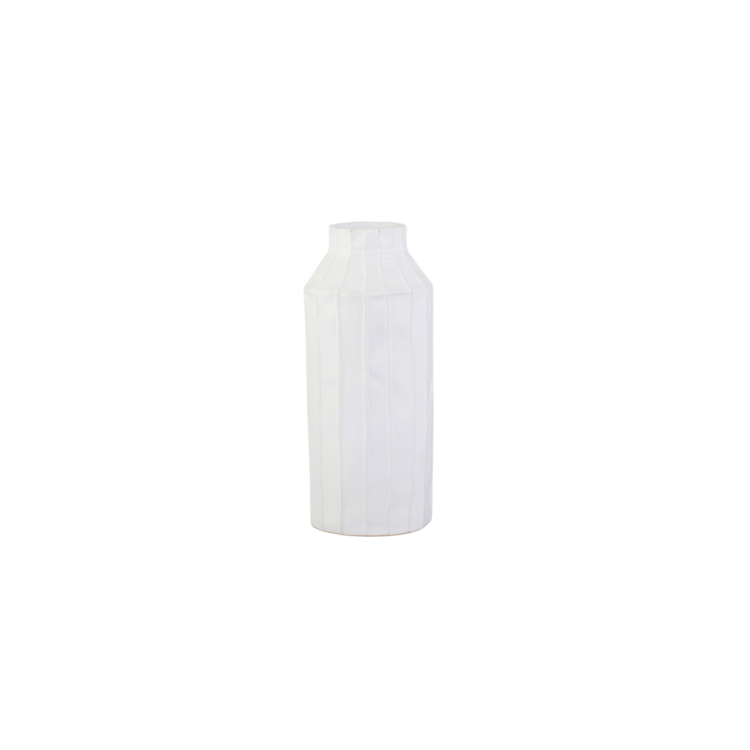 DEKOVASE  - Weiß, Basics, Keramik (26,5cm)