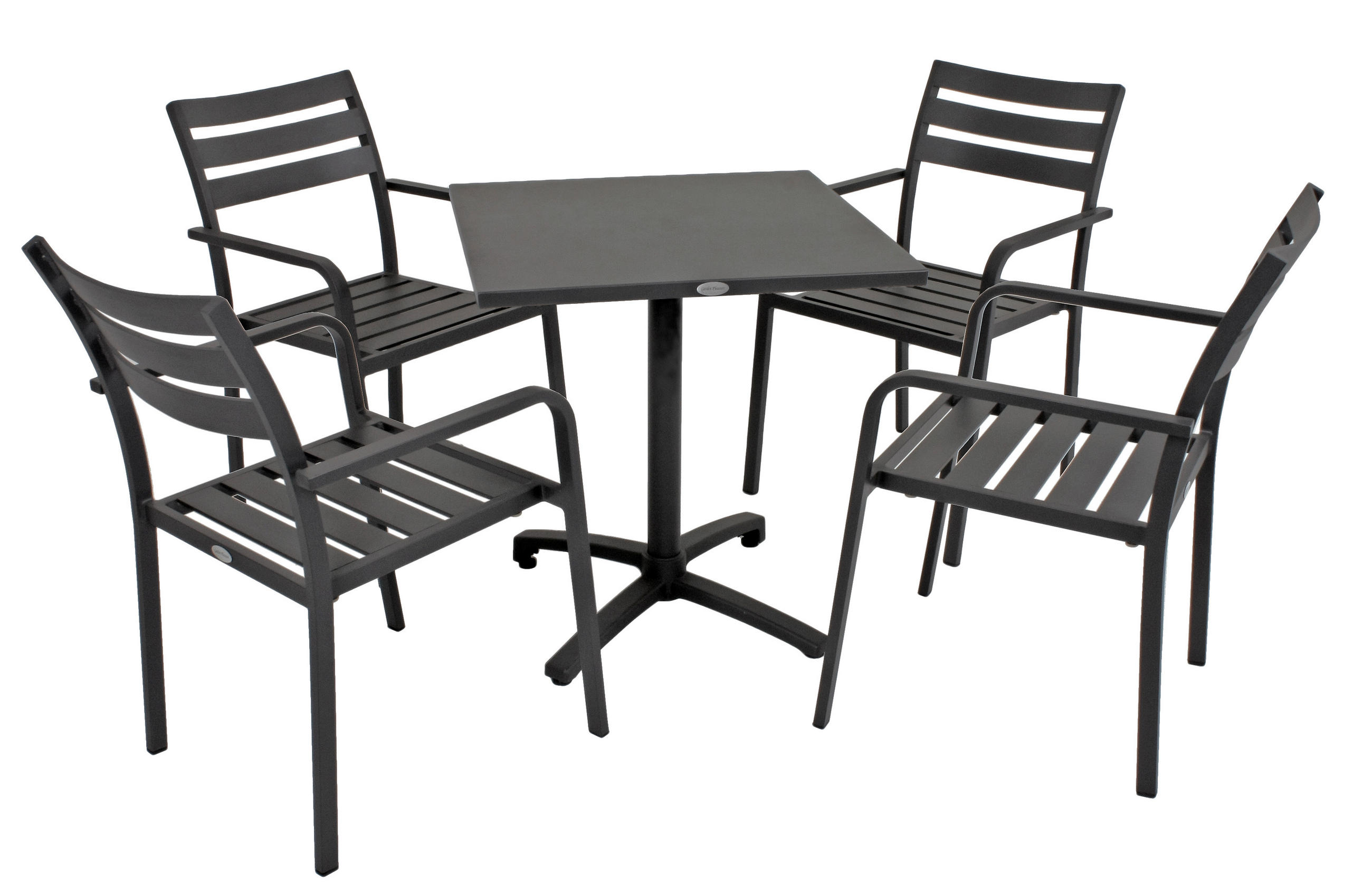 GARTENSET Aluminium  - Anthrazit/Schwarz, Basics, Metall (55/88/63cm) - Gardenson